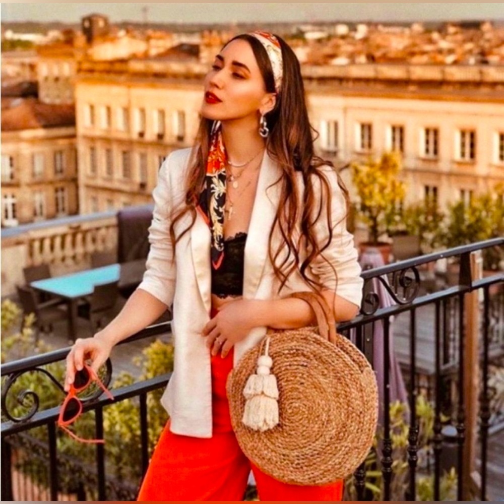 Zara Round Raffia Basket Bag